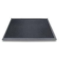 Deurmat - Set van 2x stuks - zwart - 60 x 100 cm - rubber - antislip - rechthoekig - schoonloopmatte