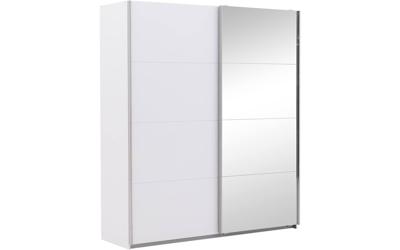 Goossens Basic Kledingkast Miami, 226 cm breed, 229 cm hoog, 1x spiegeldeur re en 1x schuifdeur li