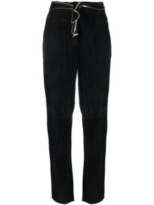 Versace Pre-Owned pantalon en cuir à taille nouée (années 1970) - Noir