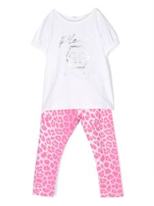 Philipp Plein Junior trousseau de naissance à imprimé - Rose