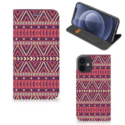 iPhone 12 Mini | Hoesje met Magneet | Aztec Paars