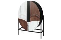 Massief houten dressoir VOODOO 120cm bruin wit zwart mangohout ovaal metalen frame - 44487 - thumbnail