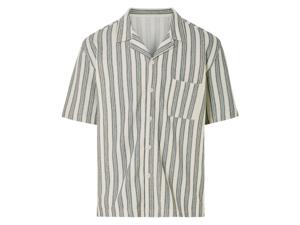 LIVERGY Heren overhemd (Wit/donkerblauw, XL)