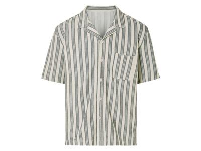 LIVERGY Heren overhemd (Wit/donkerblauw, M)