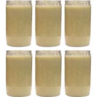 Grafkaars/gedenklicht - 6x - wit - 7 x 15 cm - 6 dagen brandtijd