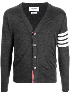 Thom Browne cardigan à 4 bandes signature en intarsia - Gris