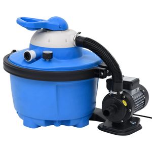 VidaXL Zandfilterpomp 200 w 25 l 385x620x432 mm blauw en zwart