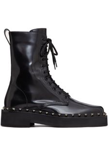 Valentino Garavani bottines M-Way Rockstud 50 mm en cuir - Noir