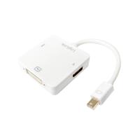 LogiLink CV0045A Adapter [1x Mini-DisplayPort stekker - 1x DVI-bus 24+5-polig, HDMI-bus] Wit 15.00 cm