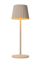 Lucide JUSTINE - Oplaadbare Tafellamp Binnen/Buiten - Accu/Batterij - LED Dimb. - 1x2W 2700K - IP54 - Met draadloos oplaadstation - Beige