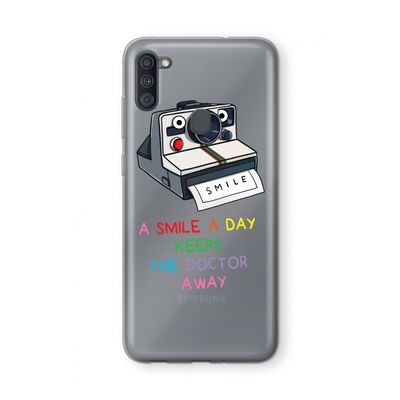 Smile: Samsung Galaxy A11 Transparant Hoesje