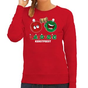 Foute Kersttrui/sweater voor dames - baldadig kerstfeest - rood - brutaal/ontdeugend