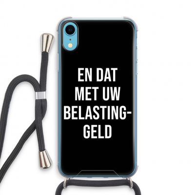Belastinggeld - Zwart: iPhone XR Transparant Hoesje met koord