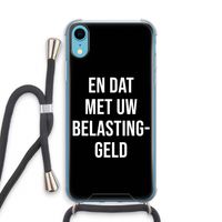 Belastinggeld - Zwart: iPhone XR Transparant Hoesje met koord