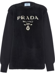 Prada pull à logo intarsia - Noir