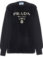 Prada pull à logo intarsia - Noir - thumbnail