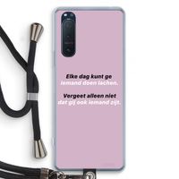 gij zijt ook iemand: Sony Xperia 5 II Transparant Hoesje met koord