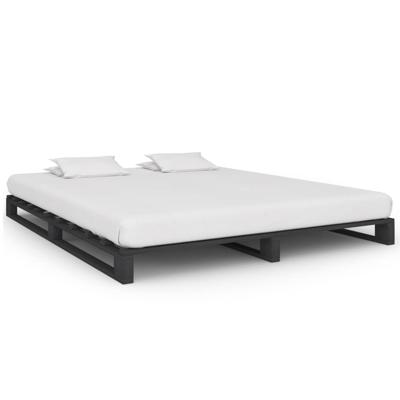 Bedframe pallet massief grenenhout grijs 180x200 cm