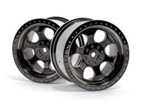 6 spoke wheel black chrome (83x56mm/2pcs)