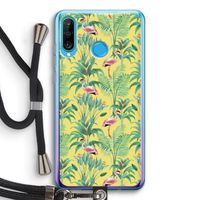 Flamingo party: Huawei P30 Lite Transparant Hoesje met koord