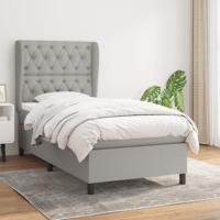 Boxspring met matras stof lichtgrijs 80x200 cm
