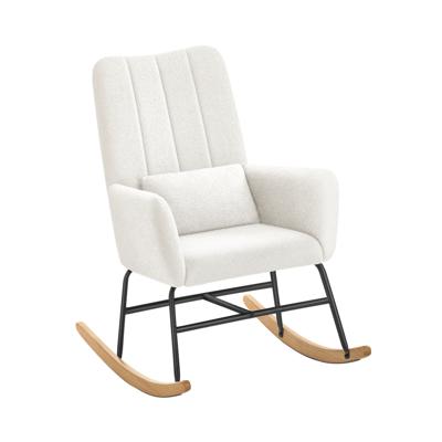 Schommelstoel met armleuningen en zachte fleece bekleding