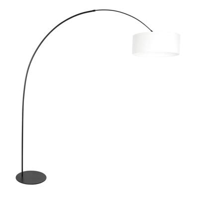 Steinhauer VloerlampCurve zwart met witte kap Ø 50cm - 4260ZW