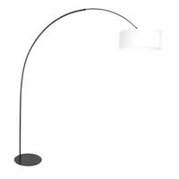 Steinhauer VloerlampCurve zwart met witte kap Ø 50cm - 4260ZW