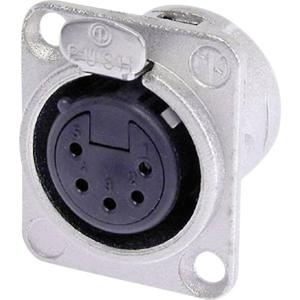 Neutrik NC5FD-L-1 XLR-connector Flensbus, contacten recht Aantal polen: 5 Zilver 1 stuk(s)