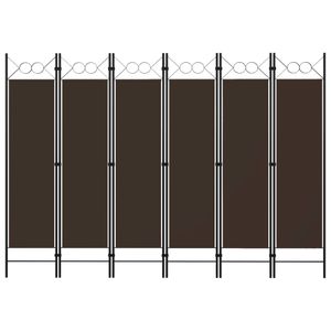 Kamerscherm met 6 panelen 240x180 cm bruin