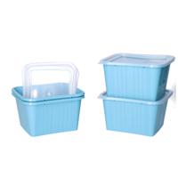 Vershoudbakjes nestbaar - 4 delig - BPA vrij - meal prep - 4x stuks van 1 liter - blauw