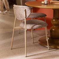 WOOOD Eetkamerstoel 'Valor' Geweven stof, kleur Zand