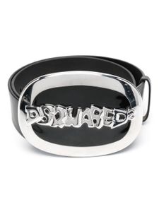 DSQUARED2 ceinture en cuir à boucle logo - Noir