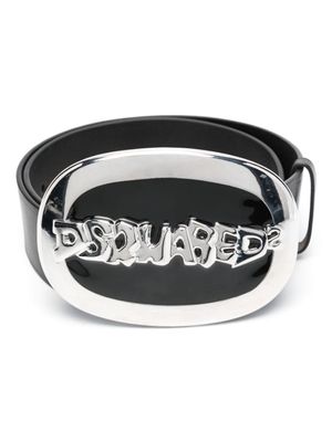 DSQUARED2 ceinture en cuir à boucle logo - Noir