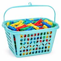 Plasticforte Knijpermandje - blauw - kunststof - wasknijpertasje/knijperzak