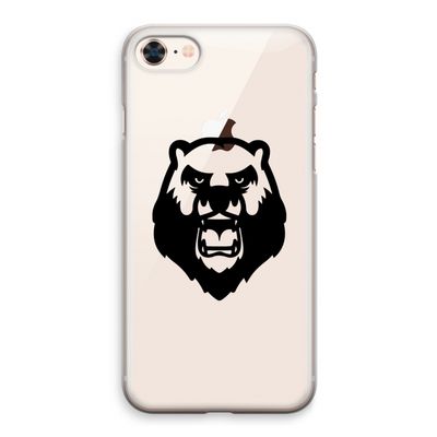 Angry Bear (black): iPhone 8 Transparant Hoesje