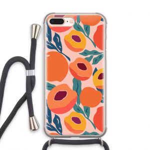 Perzik: iPhone 8 Plus Transparant Hoesje met koord