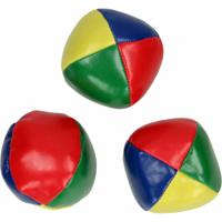 Jongleerballen - 6x stuks - gekleurde buitenkant - speelgoed voor kinderen - jongleren - Dia 6.4 cm