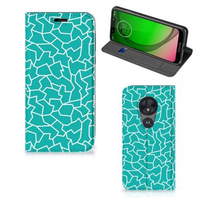 Motorola Moto G7 Play | Bookcase | Cracks Blue
