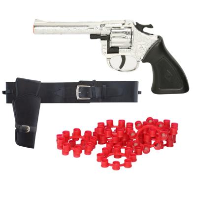 Wicke Cowboy verkleed speelgoed revolver of pistool - met 192 plaffertjes - met holster