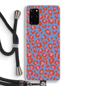 Leopard blue: Samsung Galaxy S20 Plus Transparant Hoesje met koord