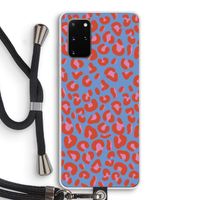 Leopard blue: Samsung Galaxy S20 Plus Transparant Hoesje met koord