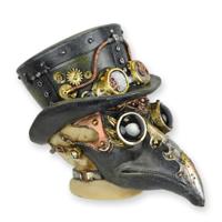 A RESIN STEAMPUNK FIGURINE OF THE PLAGUE DOCTOR A RESIN STEAMPUNK FIGURINE OF THE PLAGUE DOCTOR
