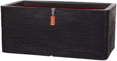 Capi nature rib nl plantenbak rectangle 73x39x32 cm zwart