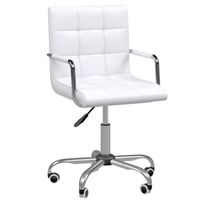 HOMCOM kantoorstoel draaistoel cosmetische kruk kruk met wielen draaikruk werkkruk directiestoel stoel bureaustoel (model 2)