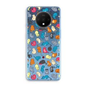 Kleurrijke katten: OnePlus 7T Transparant Hoesje