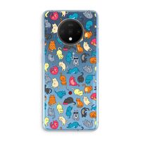 Kleurrijke katten: OnePlus 7T Transparant Hoesje