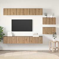 Tv-meubelset 8 pcs artisanaal eikenkleurig 60 x 30 x 30.5 cm