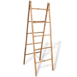 VidaXL Dubbele handdoekenladder met 5 tredes 50x160 cm bamboe