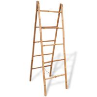 VidaXL Dubbele handdoekenladder met 5 tredes 50x160 cm bamboe - thumbnail